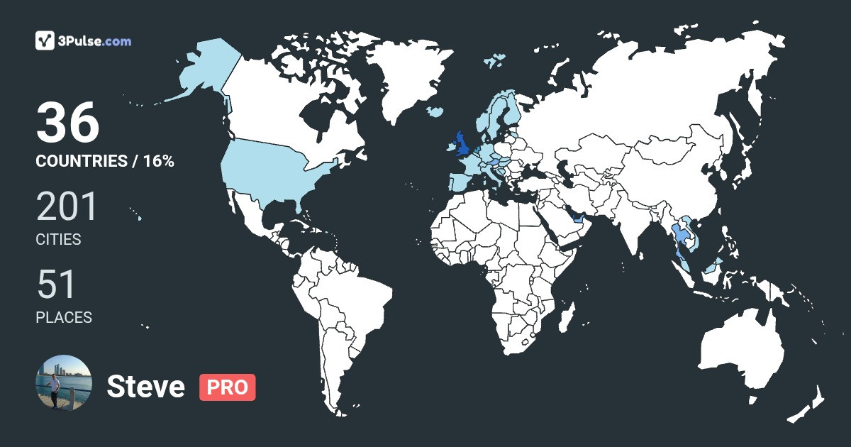 Steve Grimes's Travel Map Image