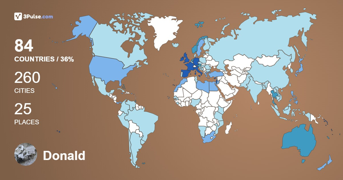 Donald Billows's Travel Map Image