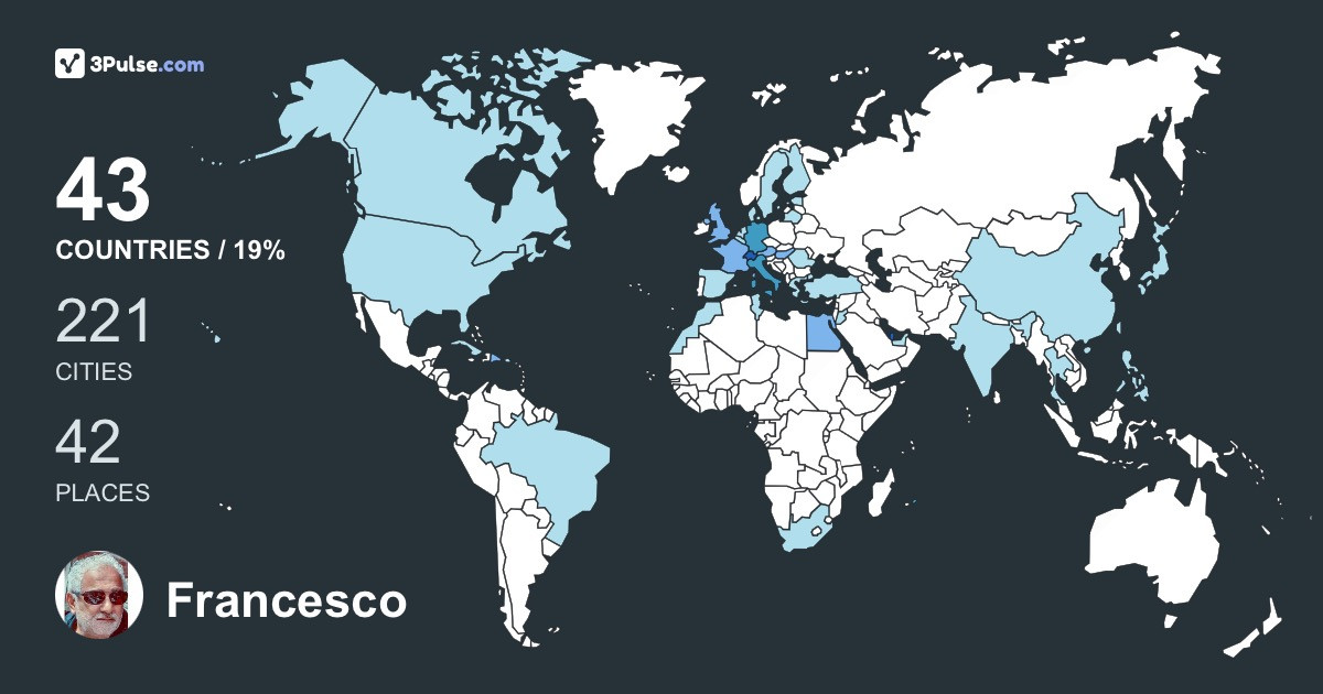 Francesco Cuordileone's Travel Map Image