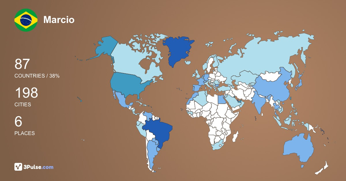 Marcio Boquet's Travel Map Image