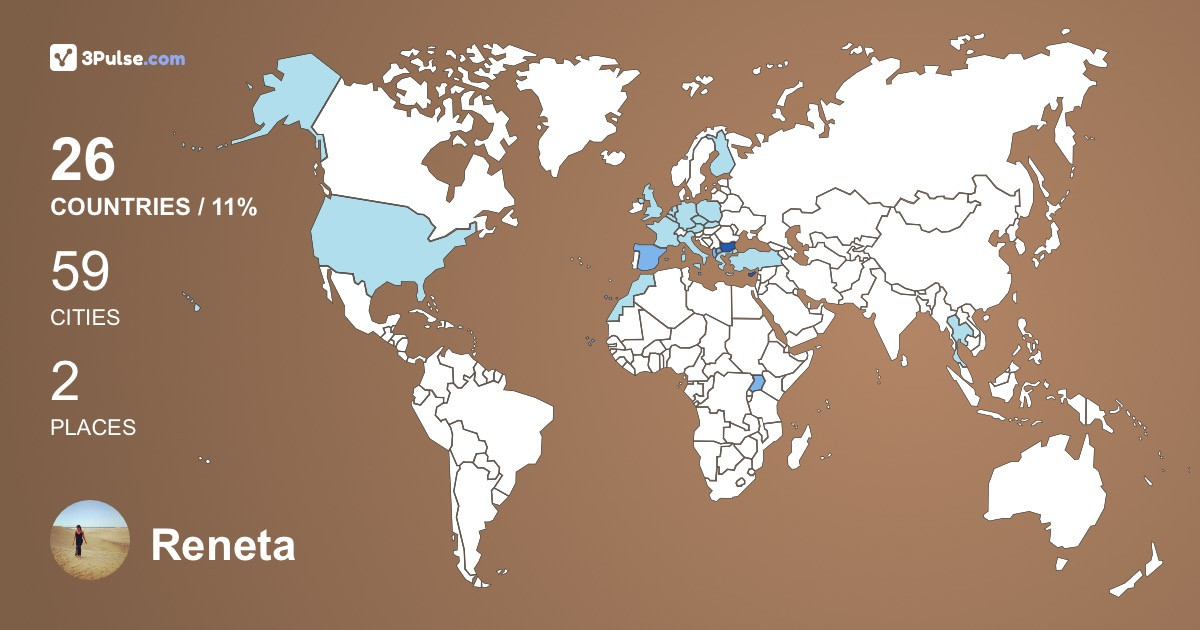 Reneta Krivonozova's Travel Map Image