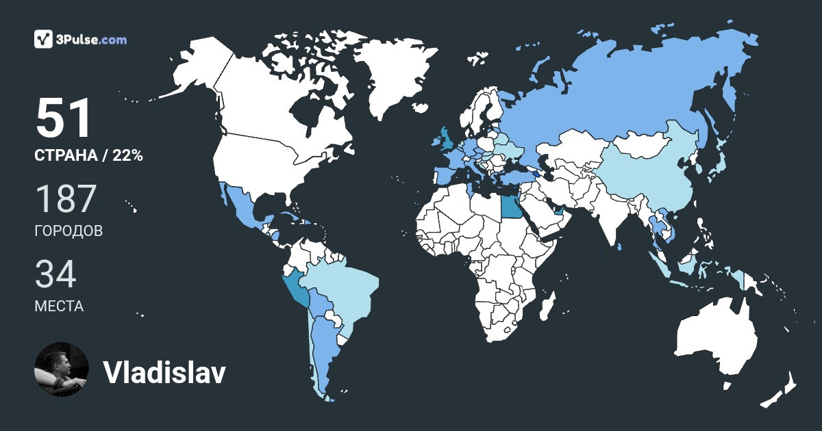 Vladislav Ryabikov's Travel Map Image