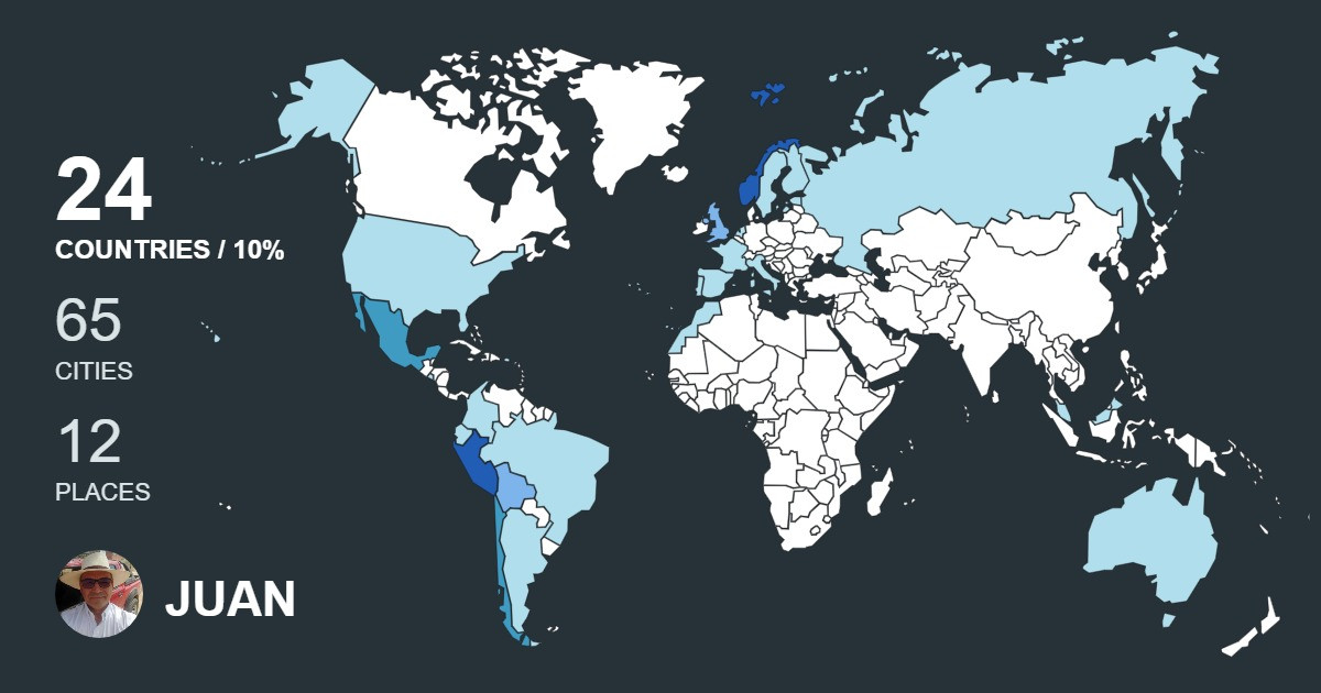 JUAN BATTAGLIA-ALJARO's Travel Map Image