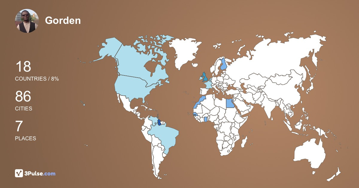 Gorden Stewart's Travel Map Image
