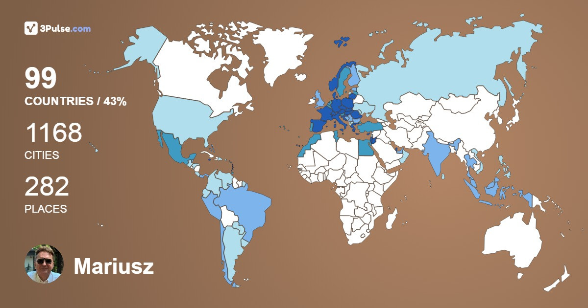 Mariusz Skupien's Travel Map Image