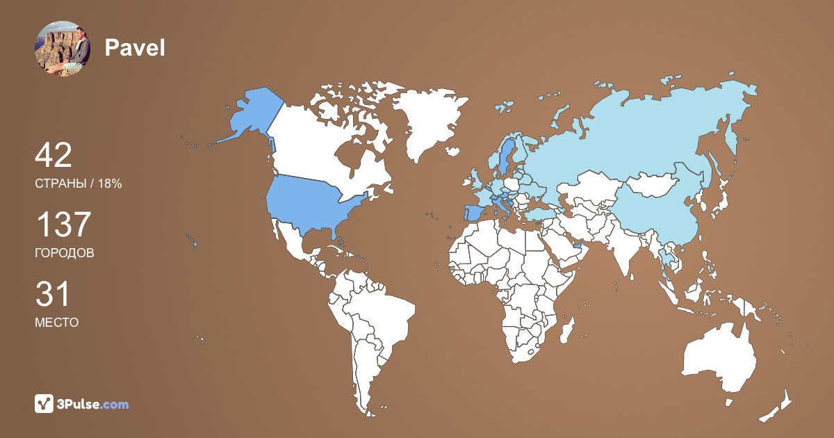 Pavel Davydov's Travel Map Image