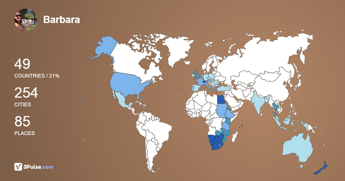 Barbara Beech's Travel Map Image
