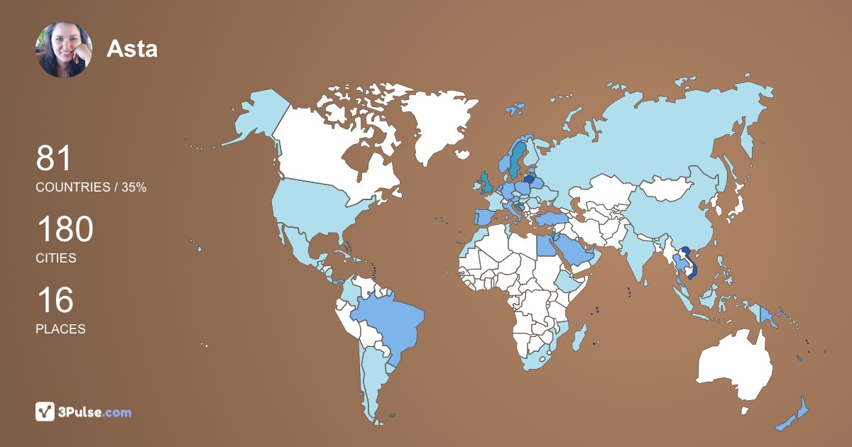 Изображение Карты путешествий Asta Stasiukeniene