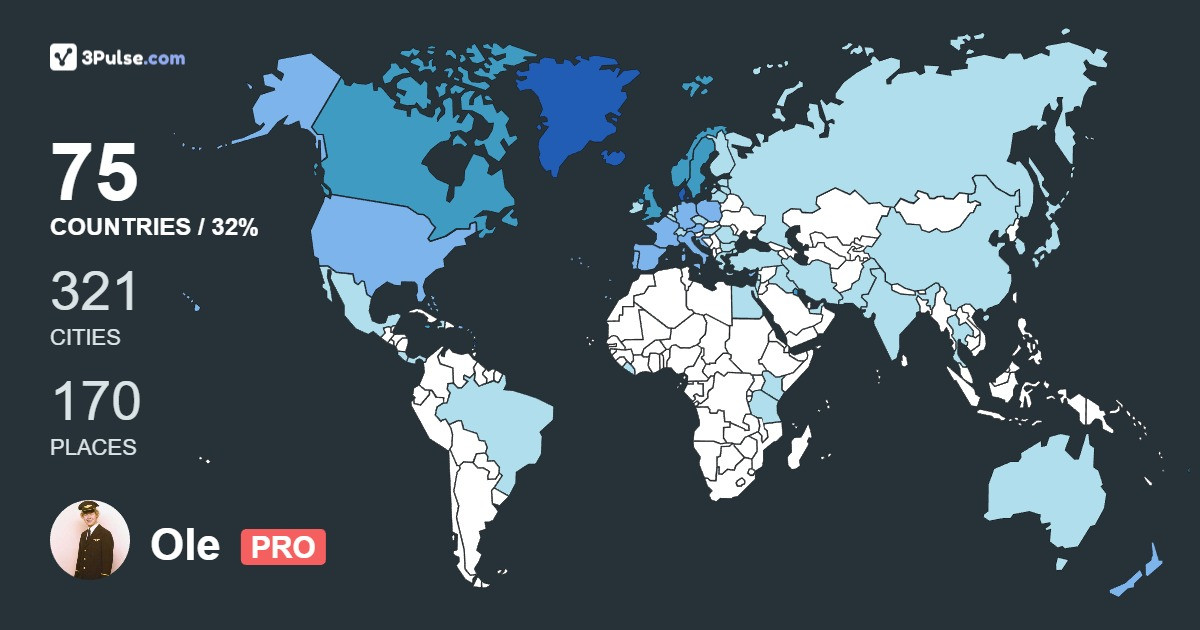 Изображение Карты путешествий Ole Kaptain