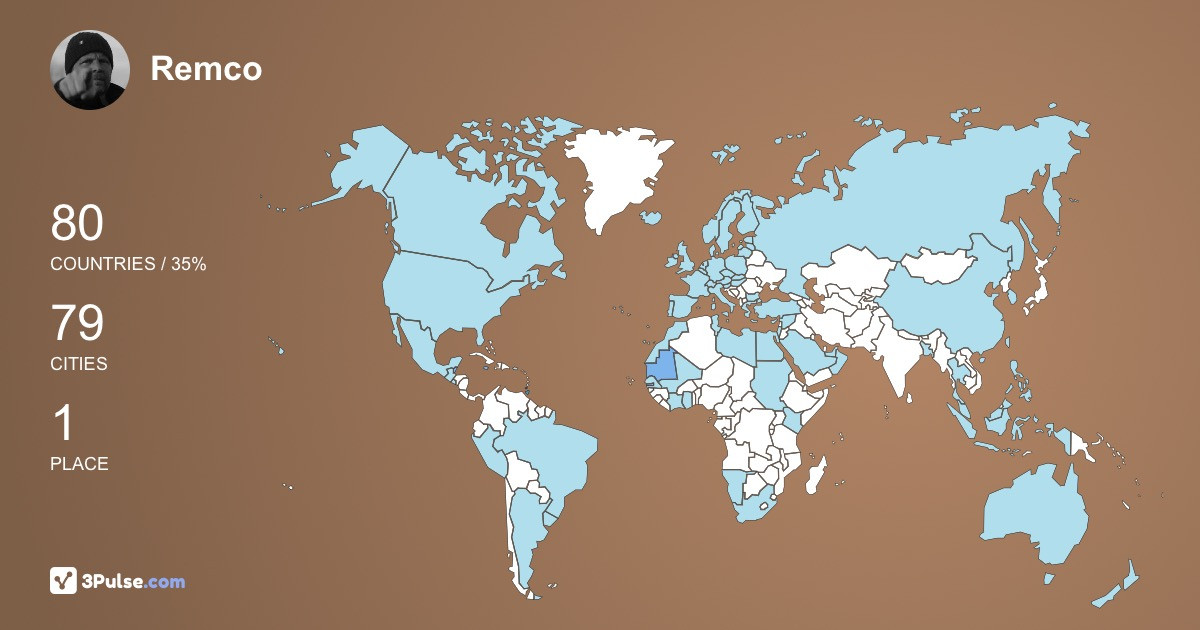 Remco de-Munck's Travel Map Image