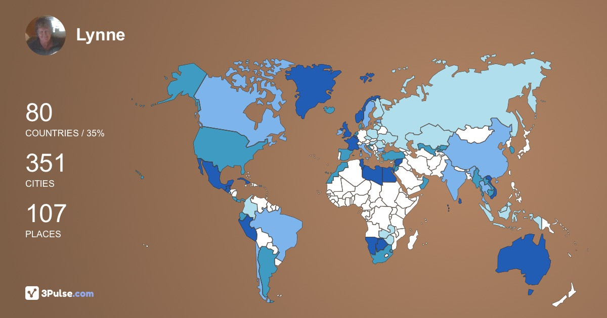 Lynne Kerr's Travel Map Image