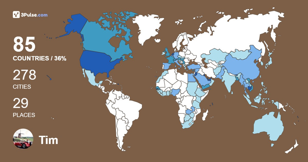 Tim Collett's Travel Map Image