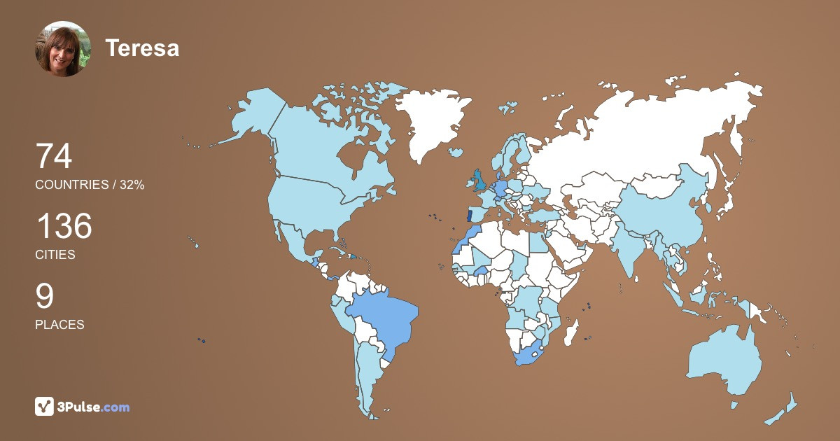 Teresa Barbosa's Travel Map Image