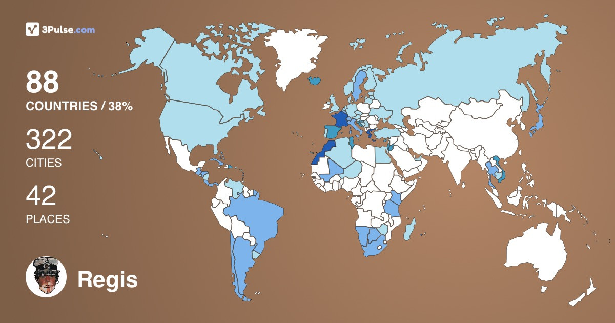 Regis Doucet's Travel Map Image