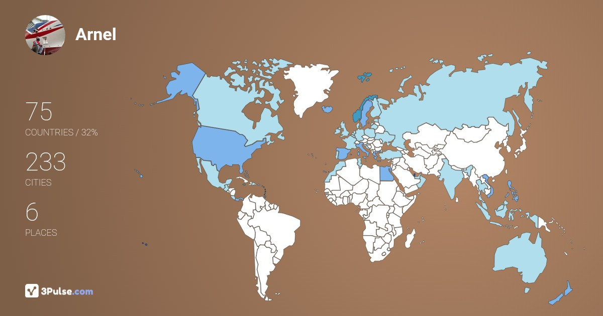 Arnel Aragon's Travel Map Image
