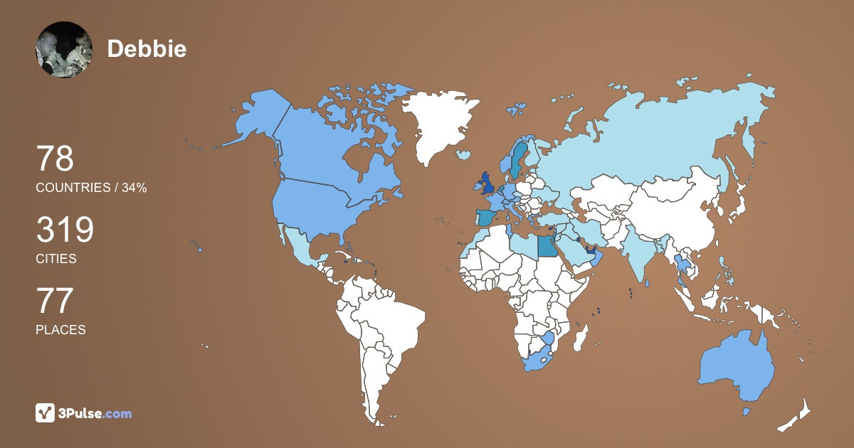 Изображение Карты путешествий Debbie Hodgetts