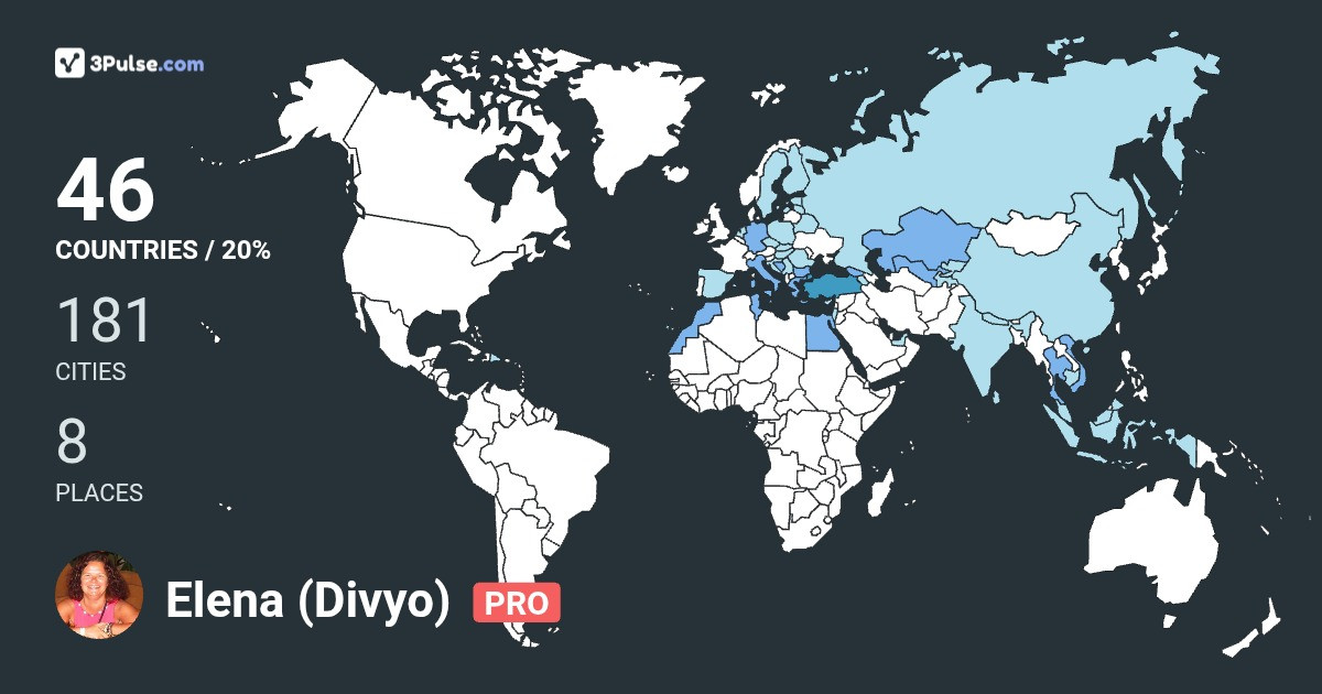 Elena (Divyo) Nikitina's Travel Map Image
