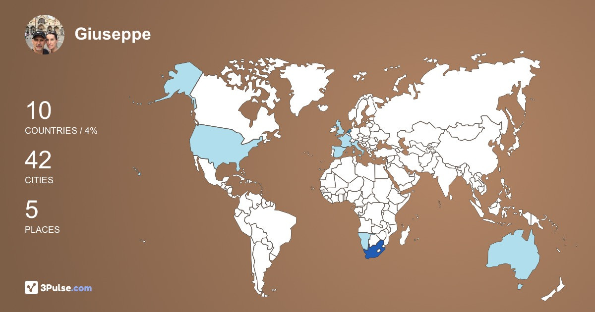 Giuseppe Murgia's Travel Map Image