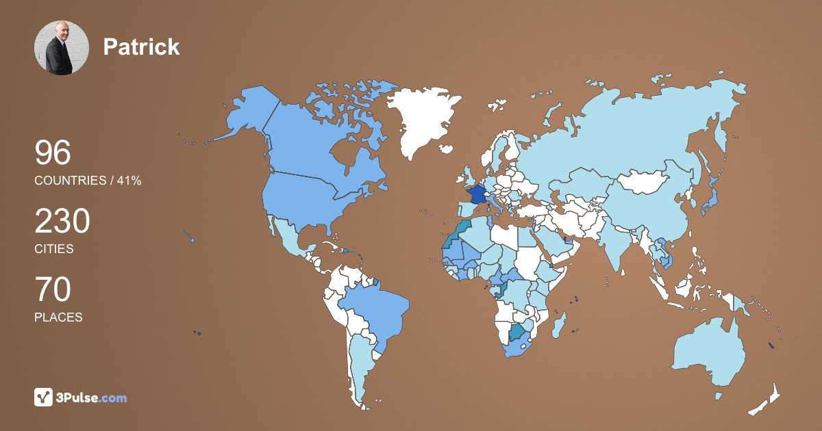 Patrick Le-Fur's Travel Map Image