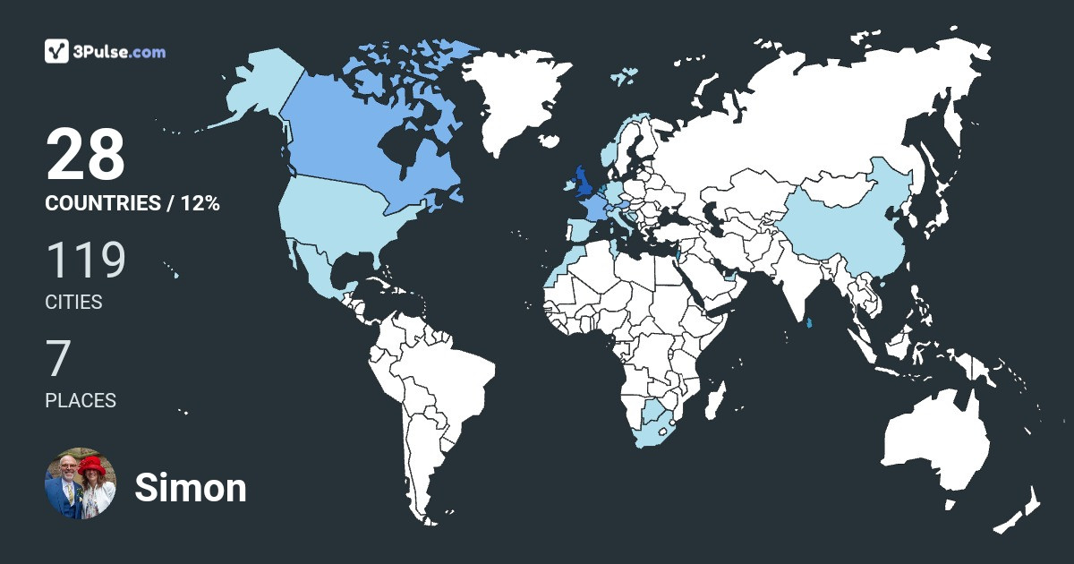 Simon White's Travel Map Image