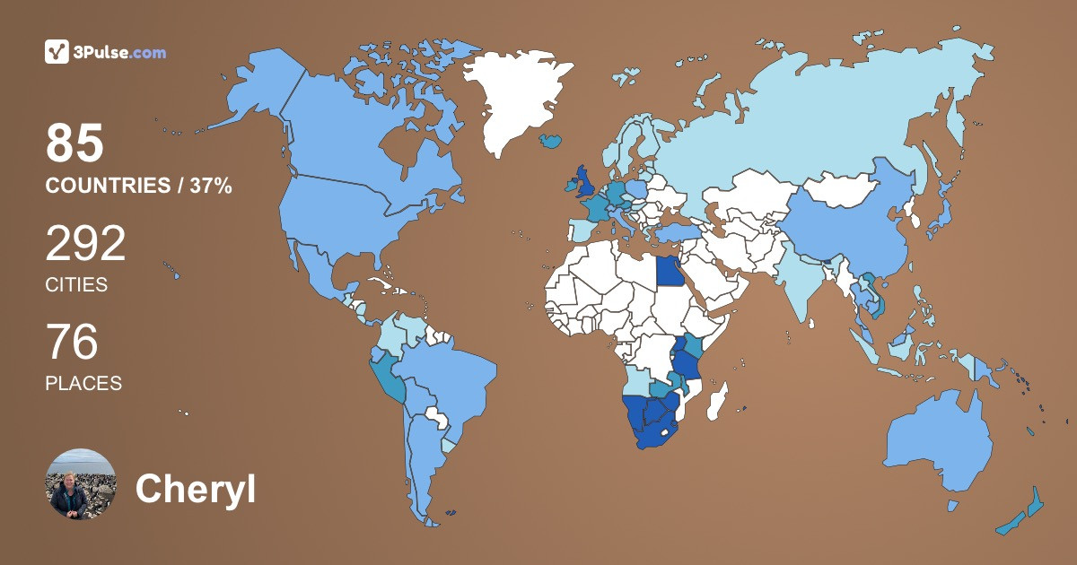 Cheryl Hopkins's Travel Map Image