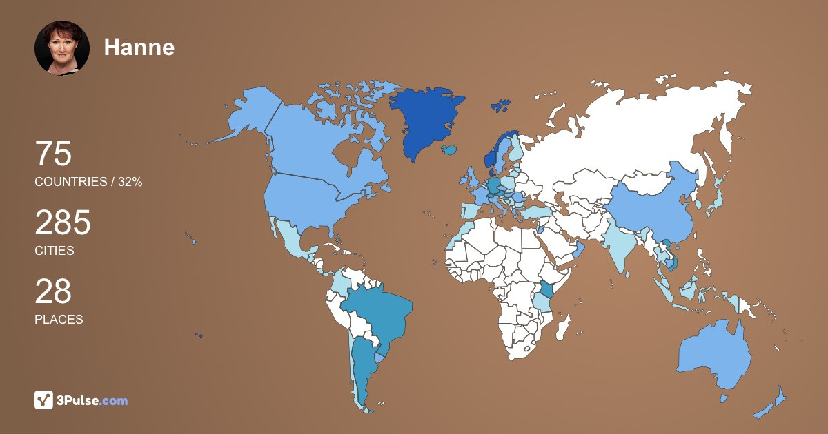 Hanne Rosengren's Travel Map Image