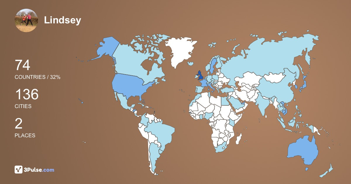 Lindsey Armstrong's Travel Map Image