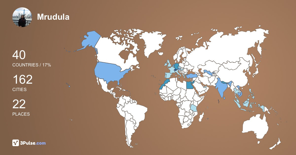 Mrudula Sreekanth's Travel Map Image