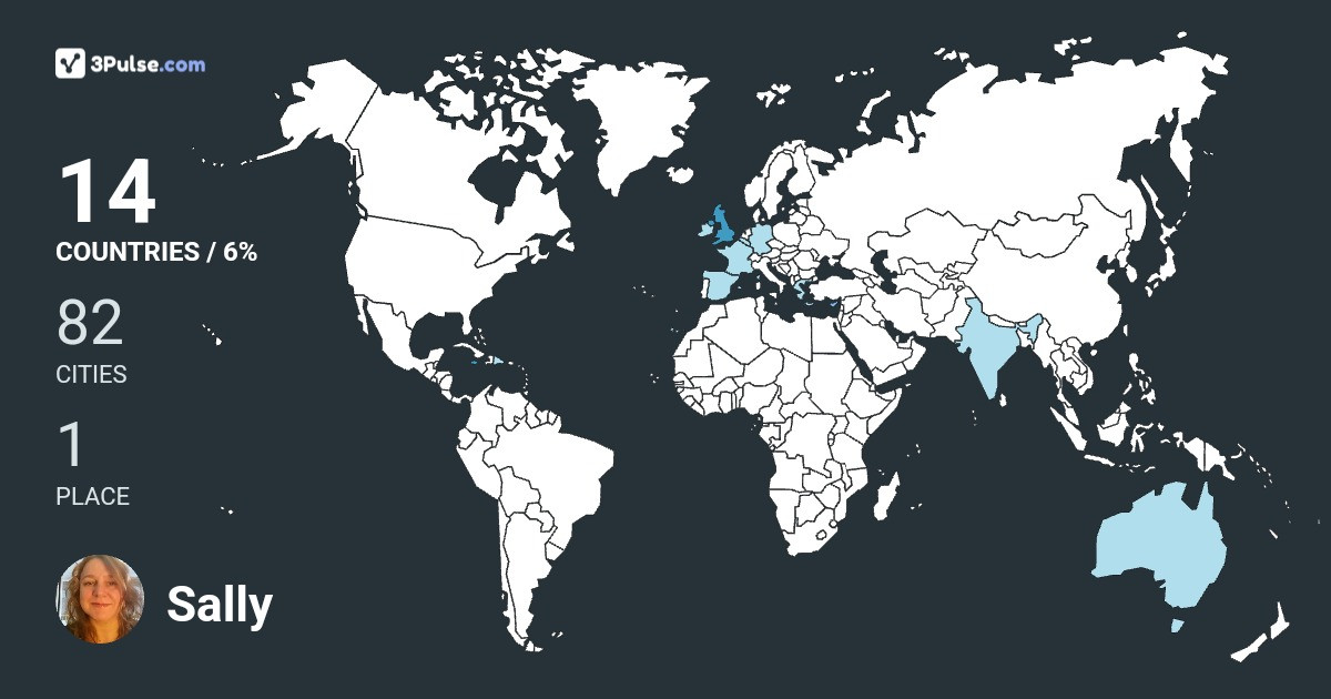 Sally Thompson's Travel Map Image