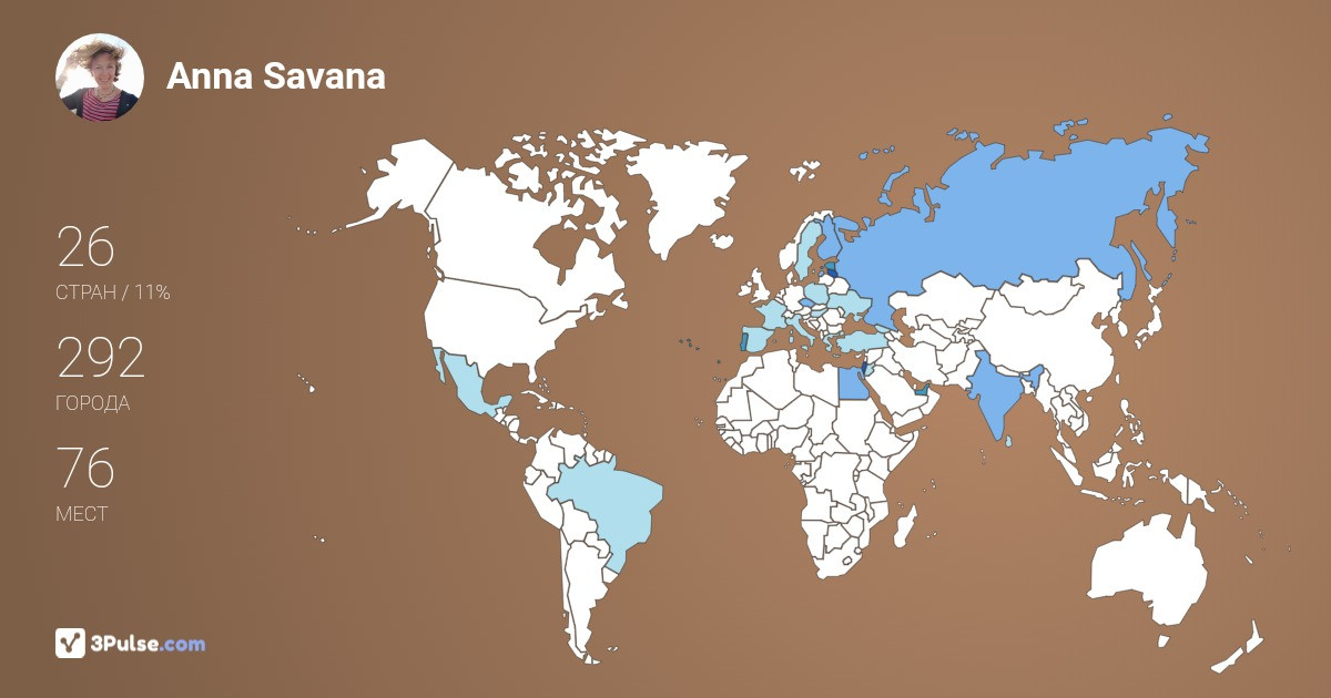 Anna Savana Ershova's Travel Map Image