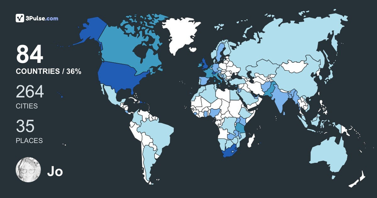 Jo Beall's Travel Map Image