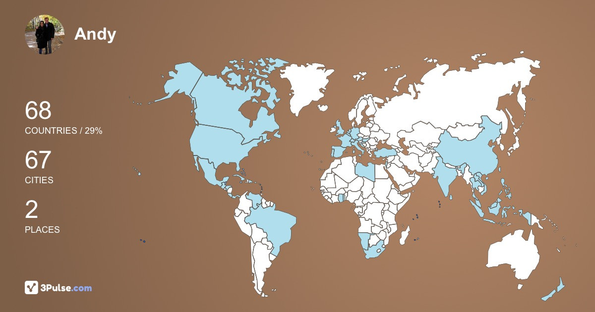 Andy Wald's Travel Map Image