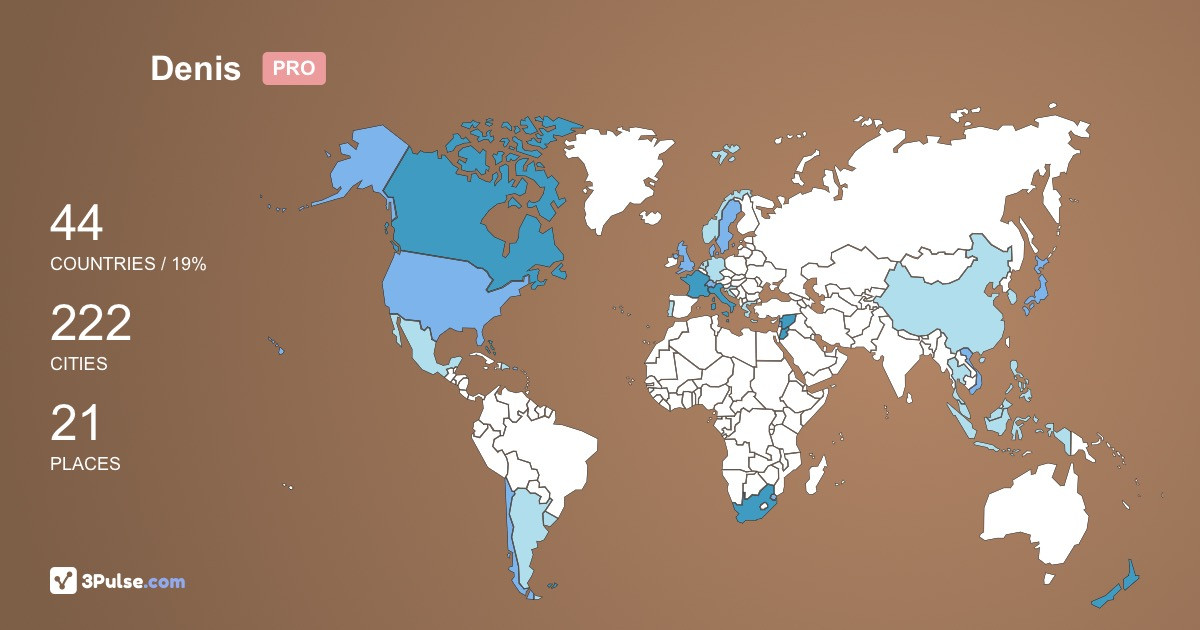 Denis Dion's Travel Map Image