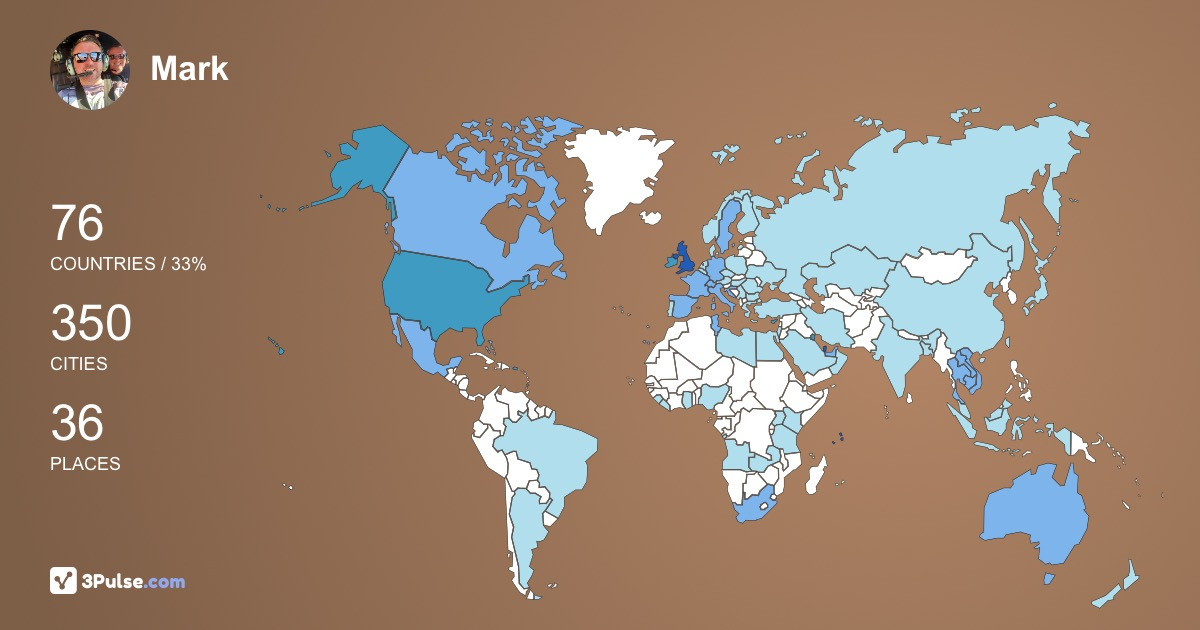 Mark Jaggard's Travel Map Image