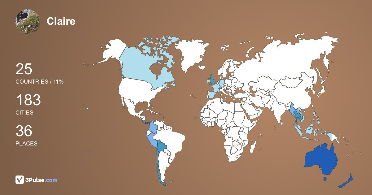 Claire Vandenburg's Travel Map Image