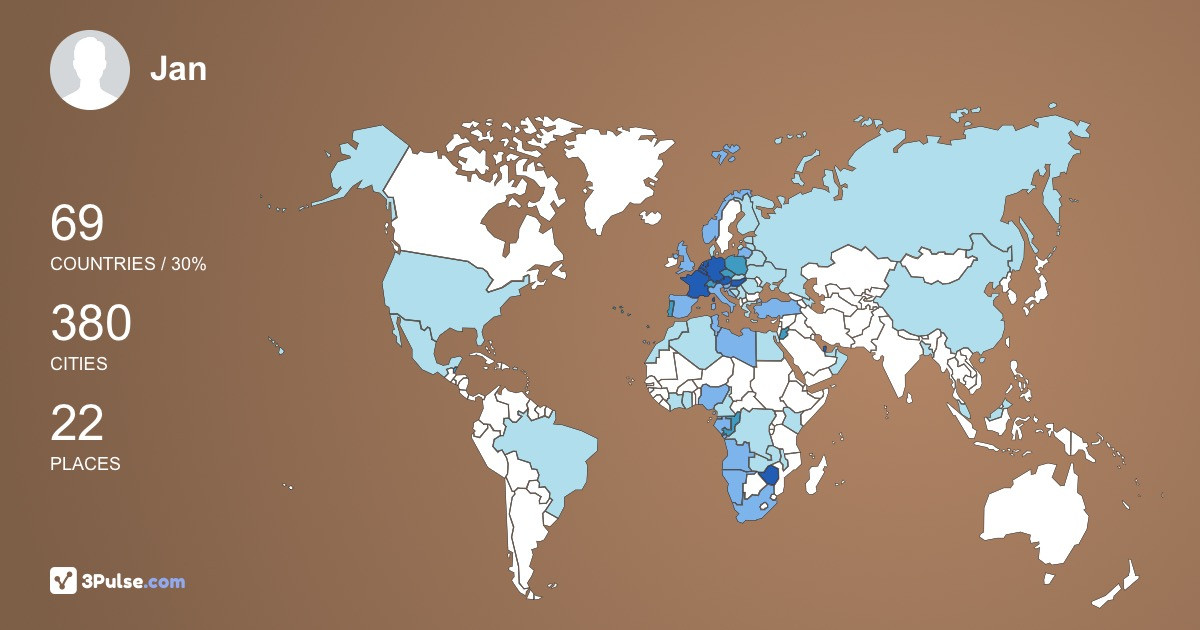 Jan de-Jonge's Travel Map Image