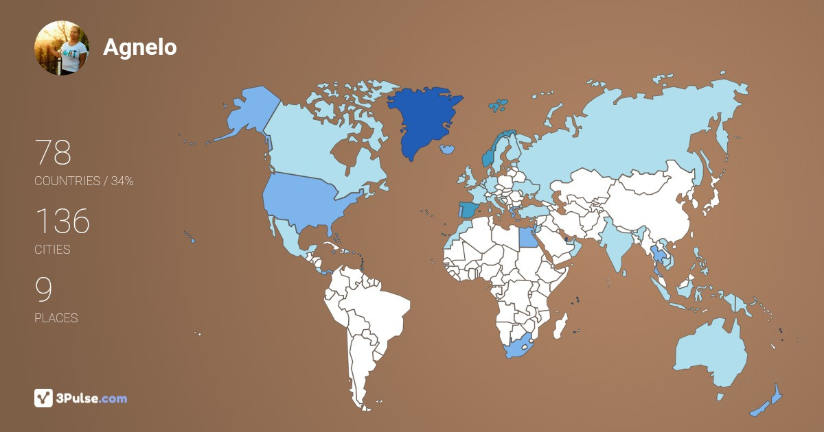 Agnelo Pereira's Travel Map Image