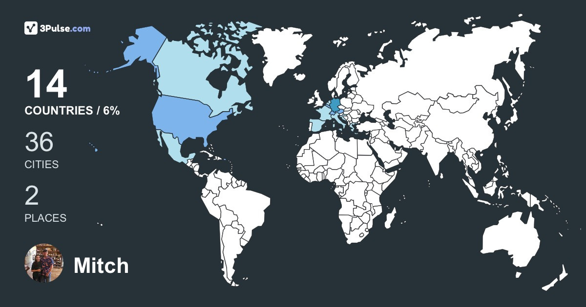 Mitch Rehkamp's Travel Map Image
