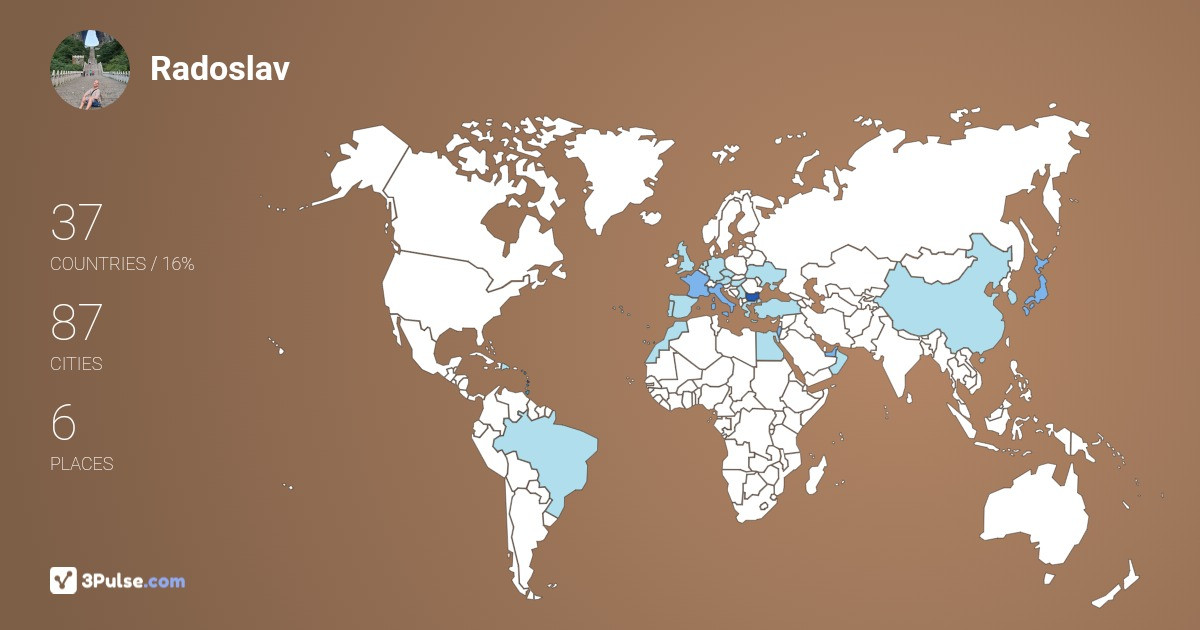 Radoslav Kosturkov's Travel Map Image