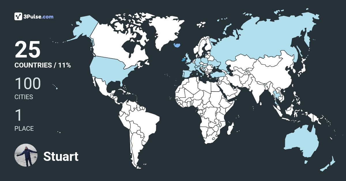 Stuart Madden's Travel Map Image