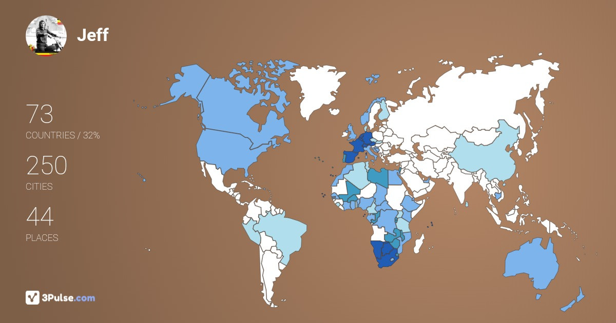 Jeff Schueremans's Travel Map Image