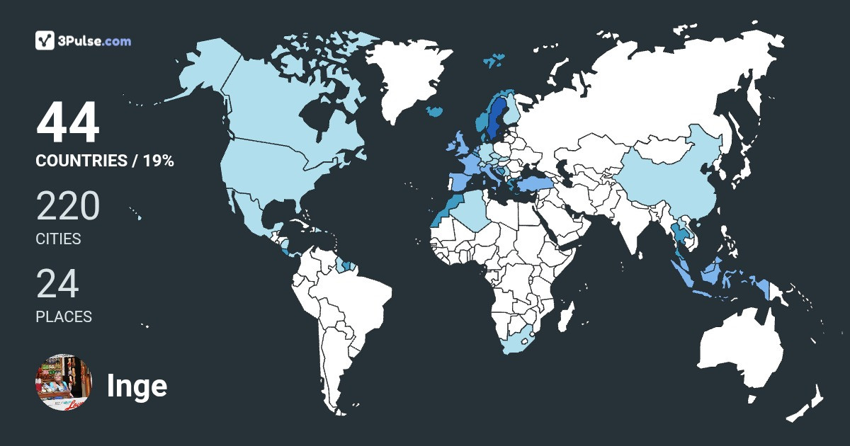 Inge Rijstad's Travel Map Image