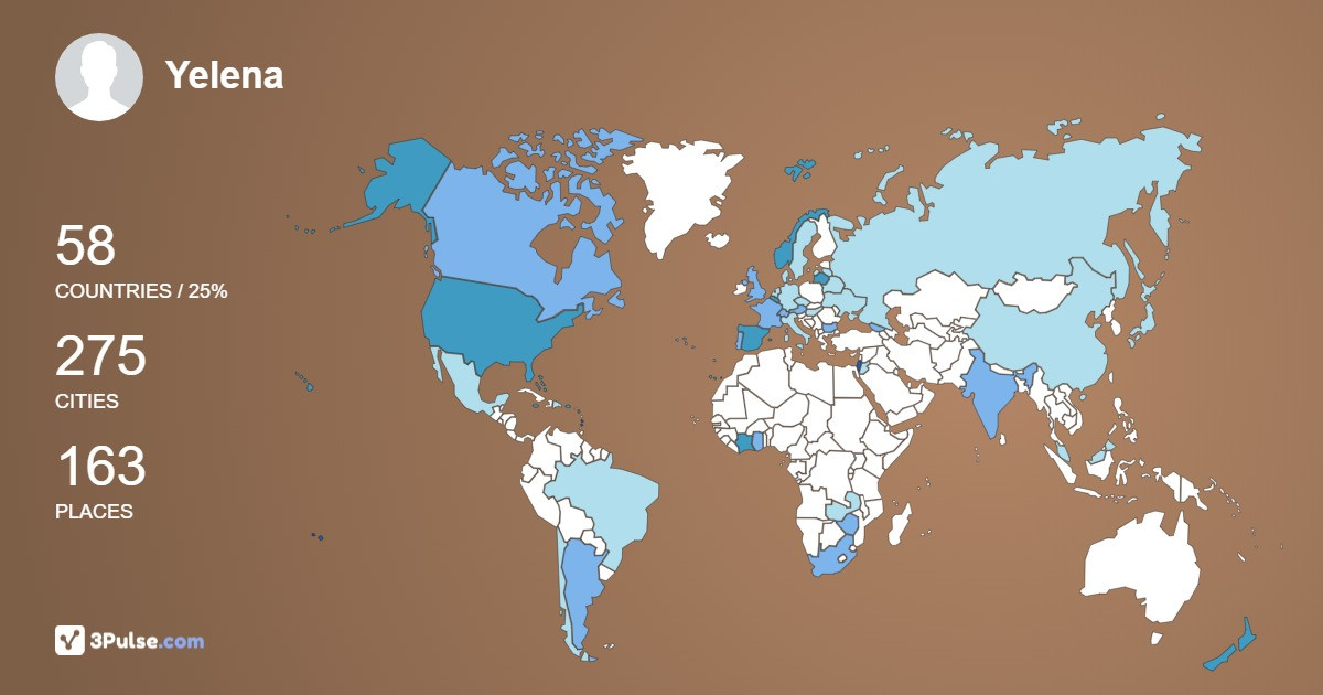 Изображение Карты путешествий Yelena Faykina