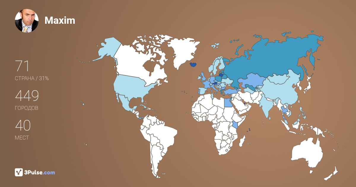 Изображение Карты путешествий Maxim Plyusnin