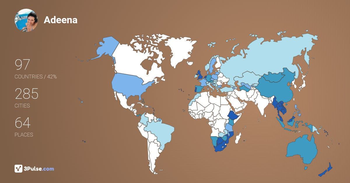Adeena SomethingSomething's Travel Map Image