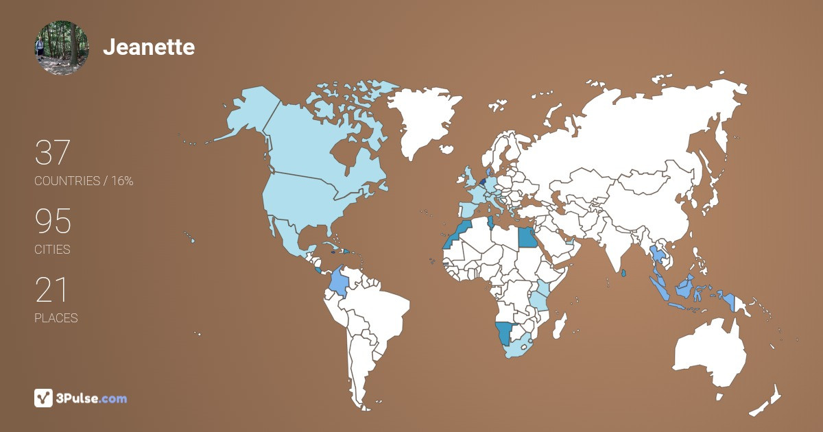 Jeanette van-Meurs-van-der-Lubbe's Travel Map Image