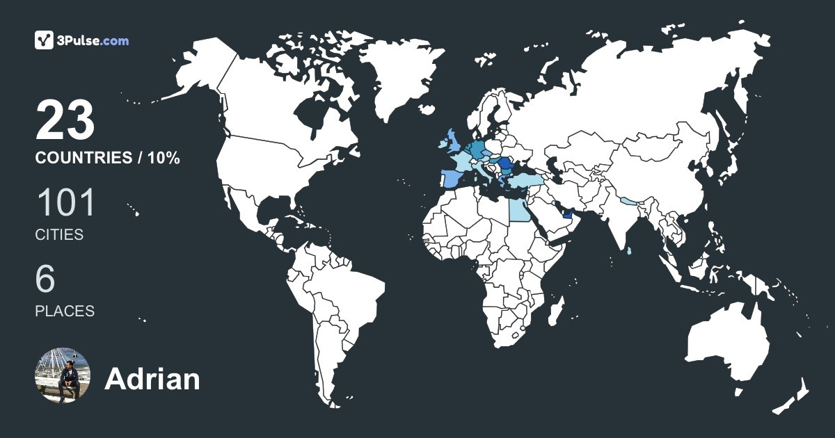 Adrian Costache's Travel Map Image