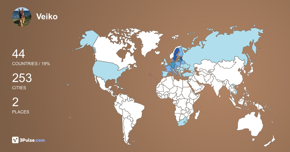 Veiko Biene's Travel Map Image