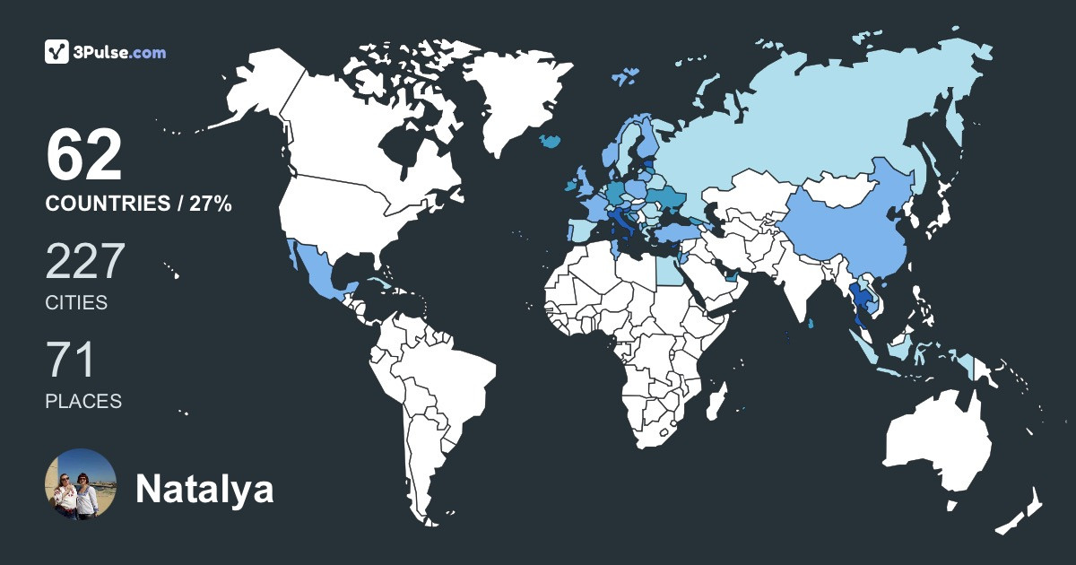 Natalya Olyanishyna's Travel Map Image