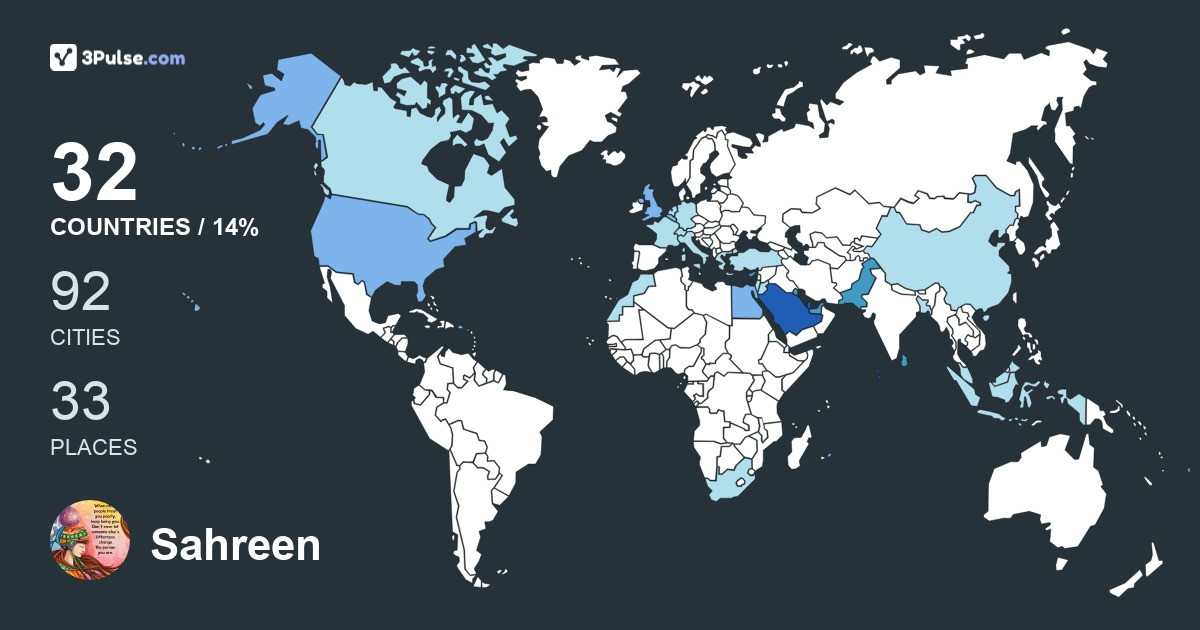 Sahreen Khan's Travel Map Image